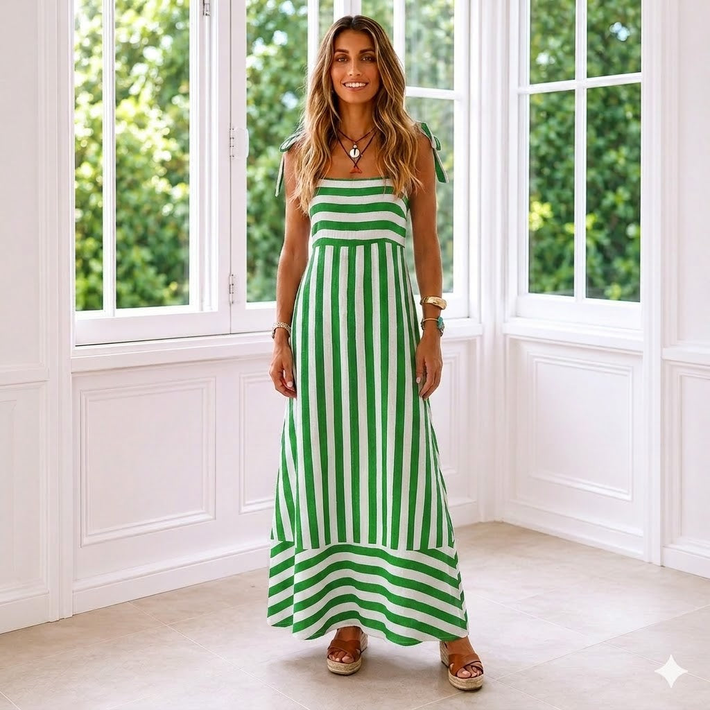 Vestido largo "rayas amarillas"