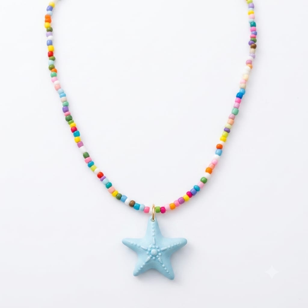Collar estrella de mar azul