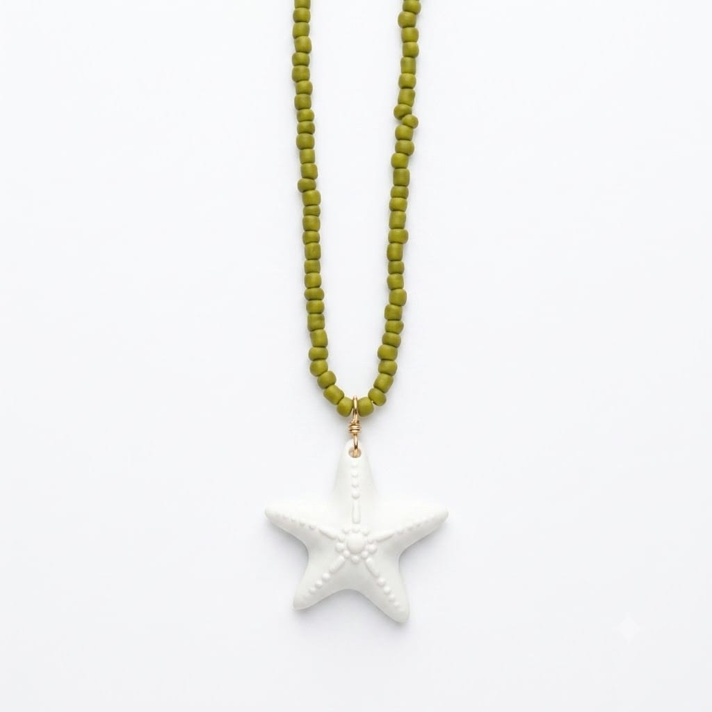 Collar bubbles estrella de mar blanca